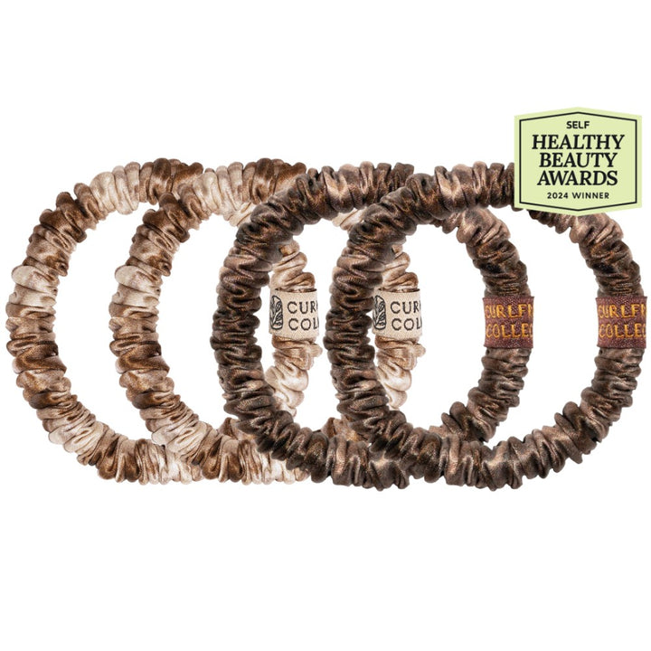 Honey Bronde / Deep Bronde Hair Match Silk Scrunchies