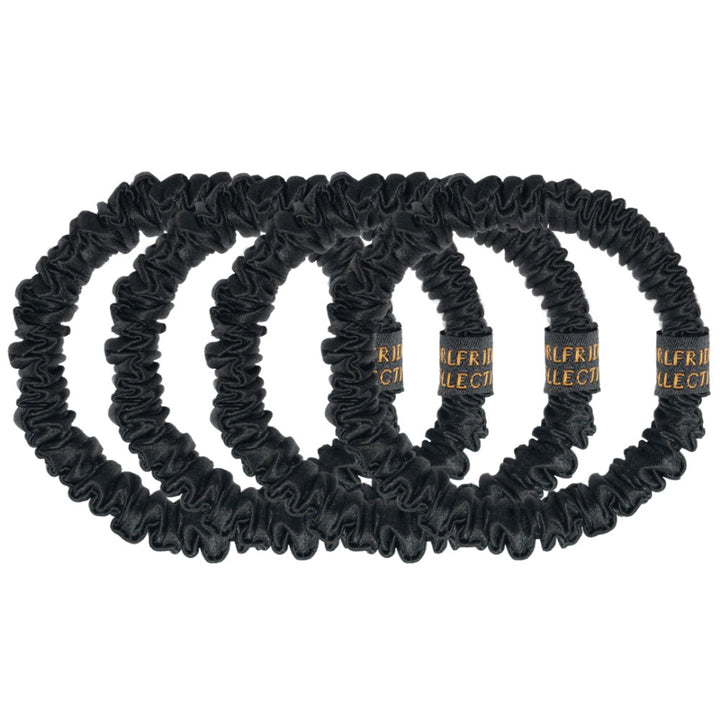 Onyx Black Skinny Silk Scrunchies